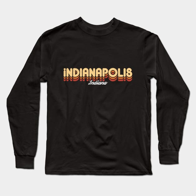 Retro Indianapolis Indiana Long Sleeve T-Shirt by rojakdesigns